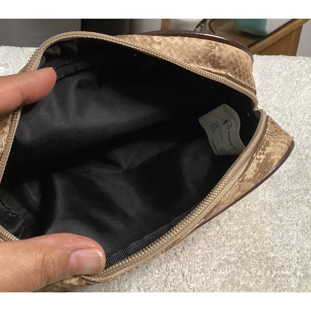B. Makowsky snake print cosmetic bag vanity case and a travel clutch - Picture 3 of 4